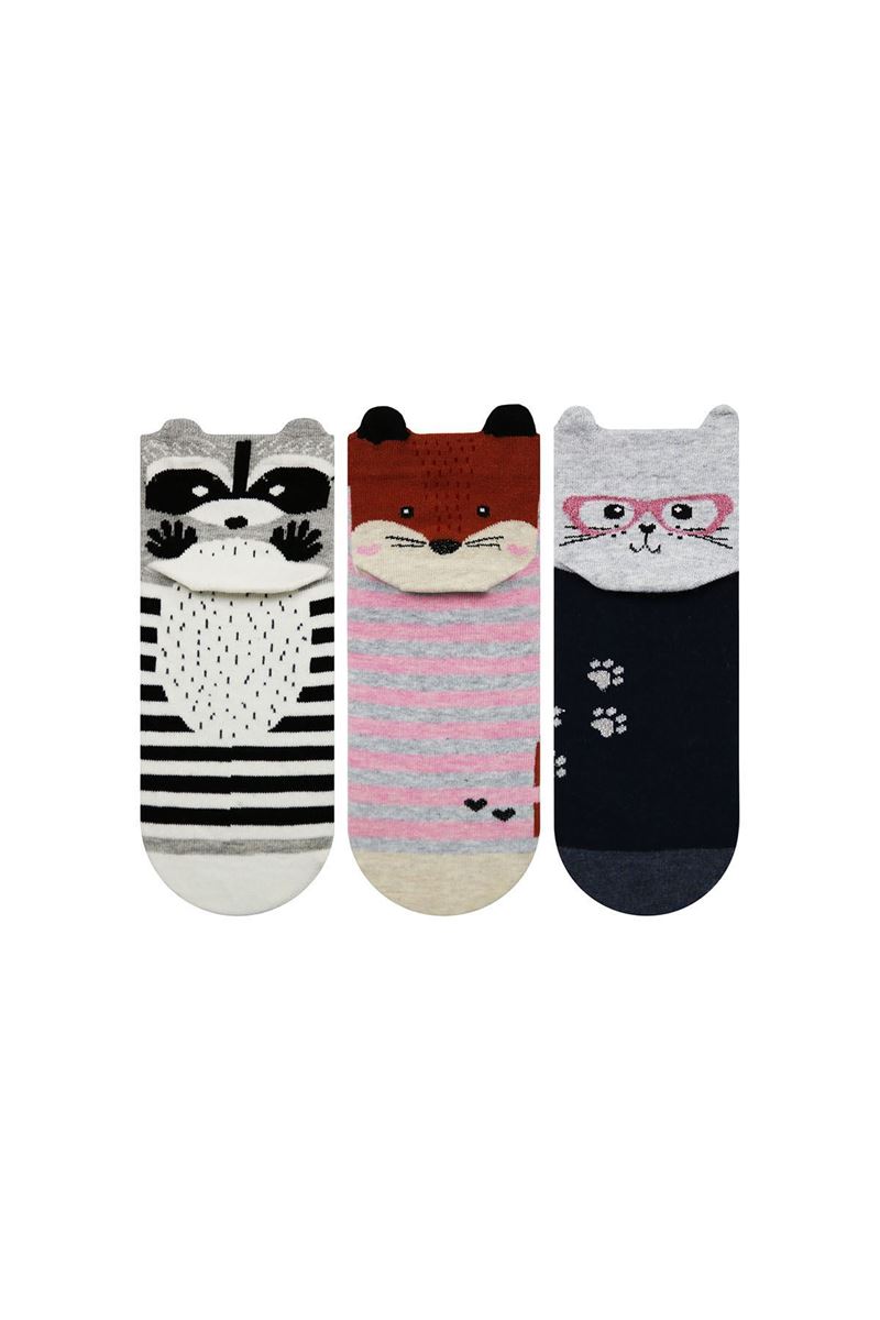 3D RACCOON, FOX, CAT PATTERNED WOMEN S BOOTIES ASORTY