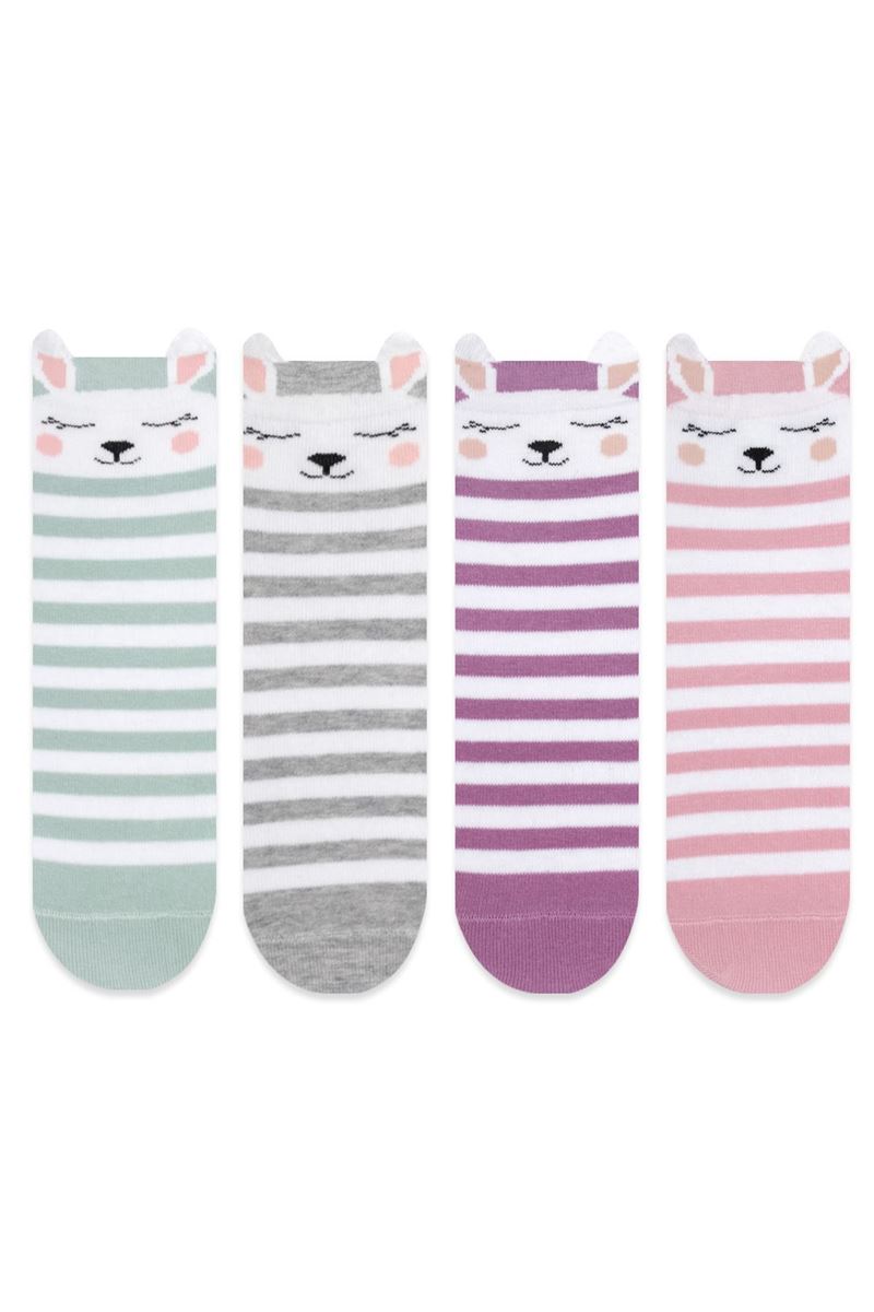 BROSS 3D RABBIT PATTERNED WOMENS BOOTIES SOCKS ASORTY