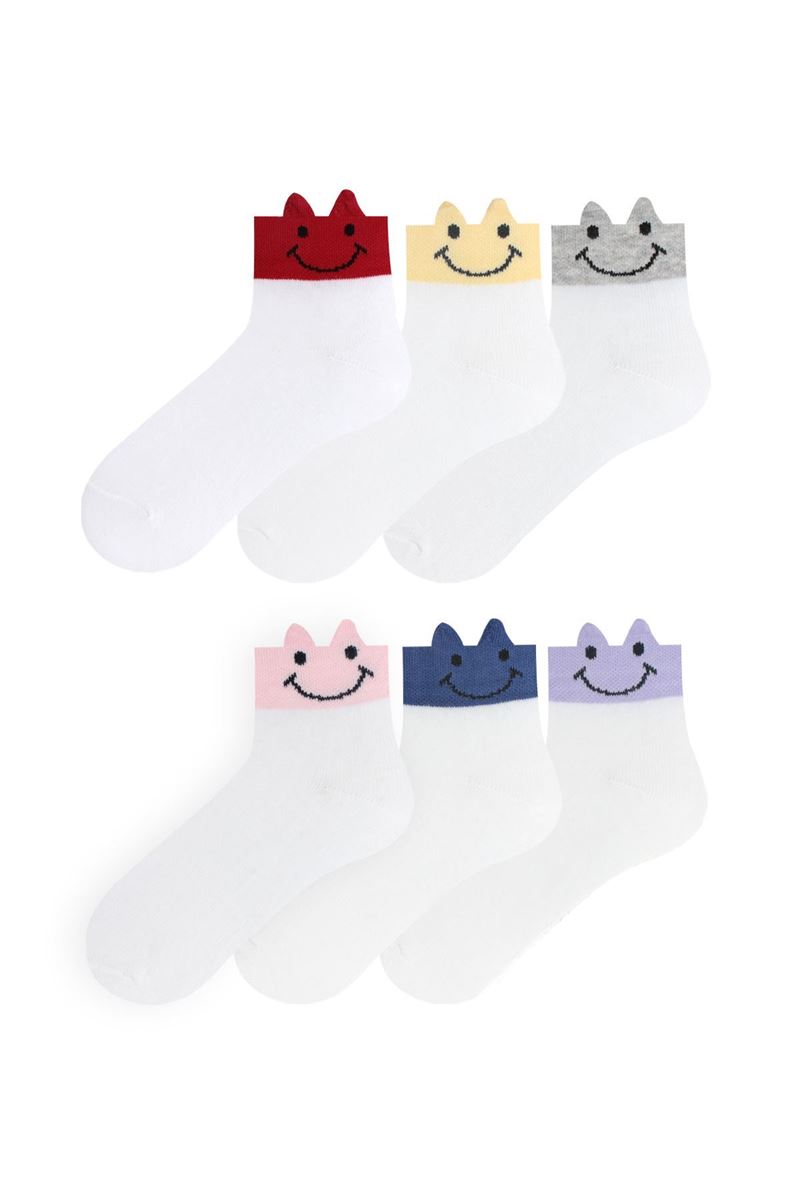 BROSS 3D FACE PATTERNED GIRLS BOOTIES SOCKS ASORTY