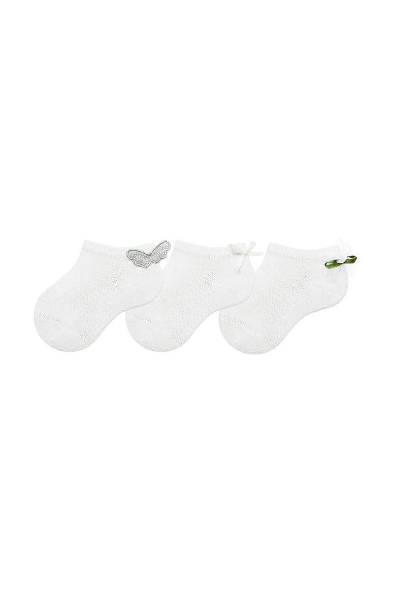 BROSS BABY GIRLS BOOTIES WITH  ACCESSORY WHITE