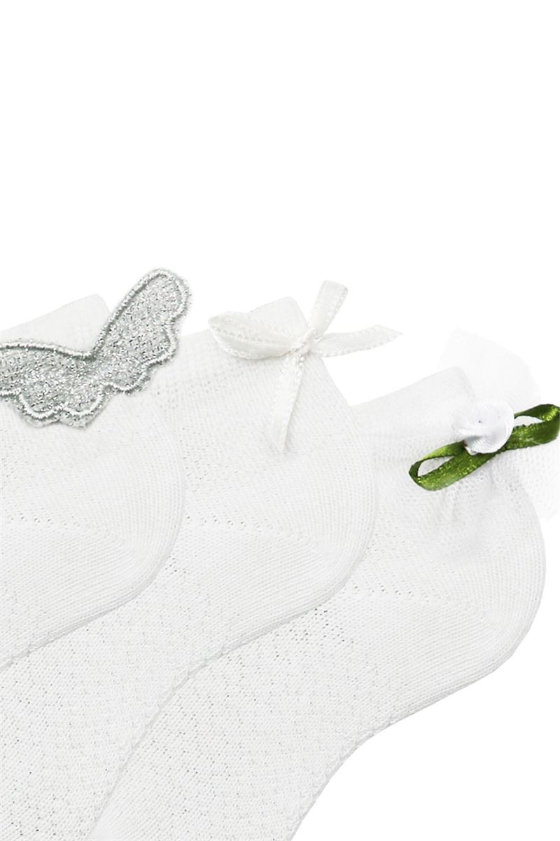 BROSS BABY GIRLS BOOTIES WITH  ACCESSORY WHITE