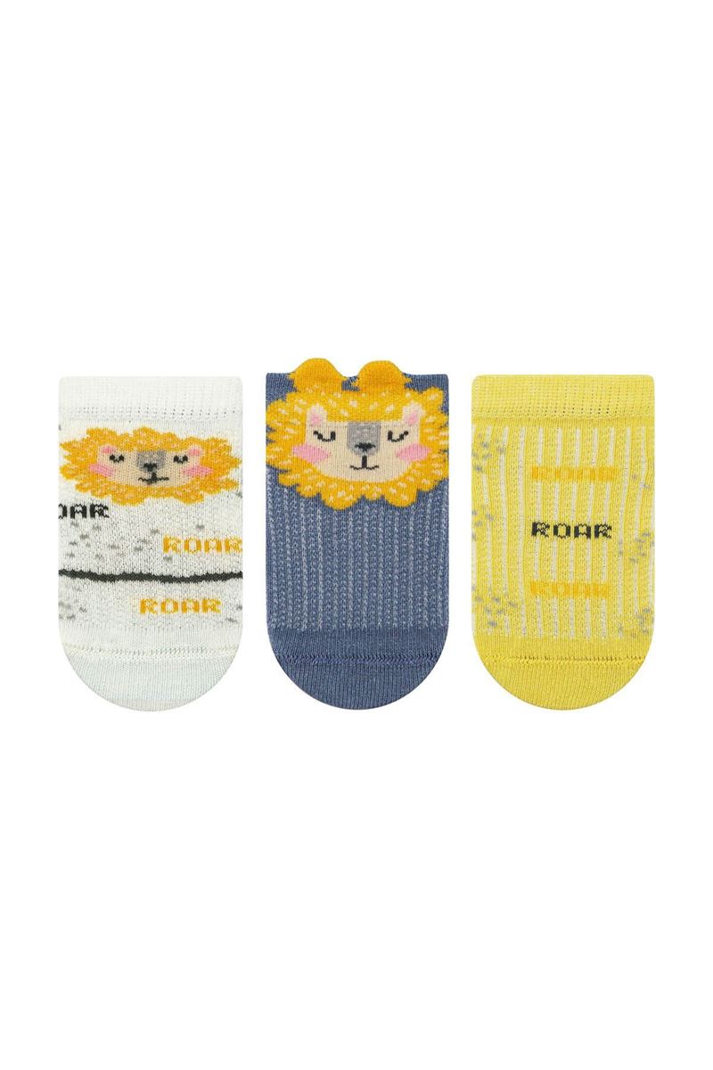 BROSS LION PATTERNED BABY BOOTIES SOCKS ASORTY