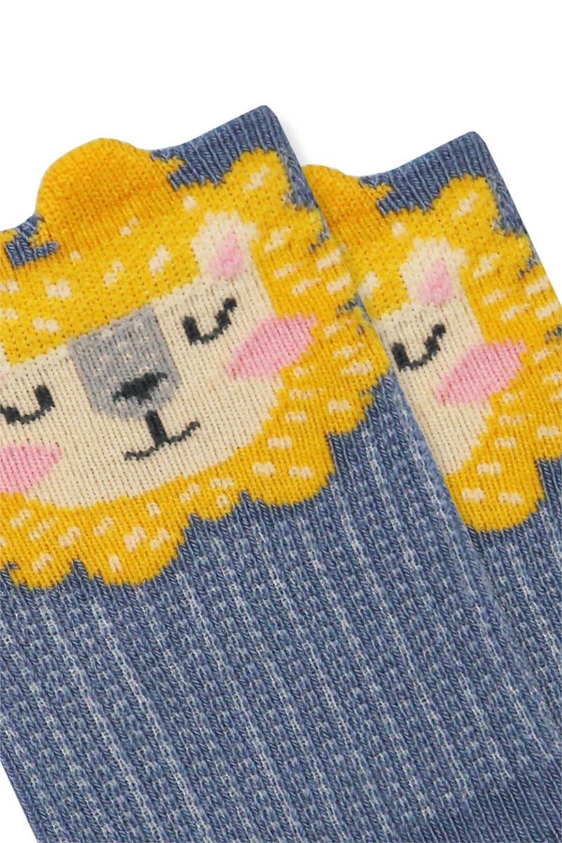 BROSS LION PATTERNED BABY BOOTIES SOCKS ASORTY