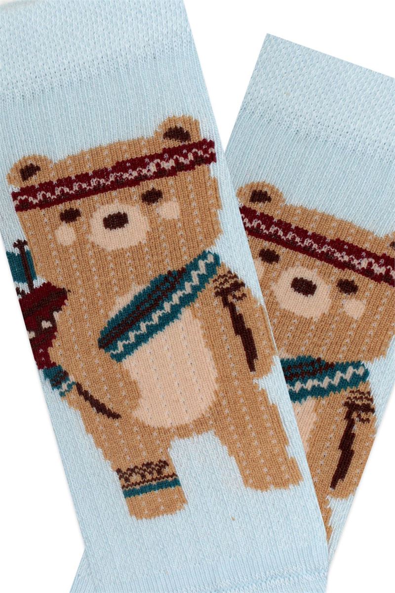 BROSS LION, FOX, BEAR PATTERNED BOYS BOOTIES SOCKS ASORTY