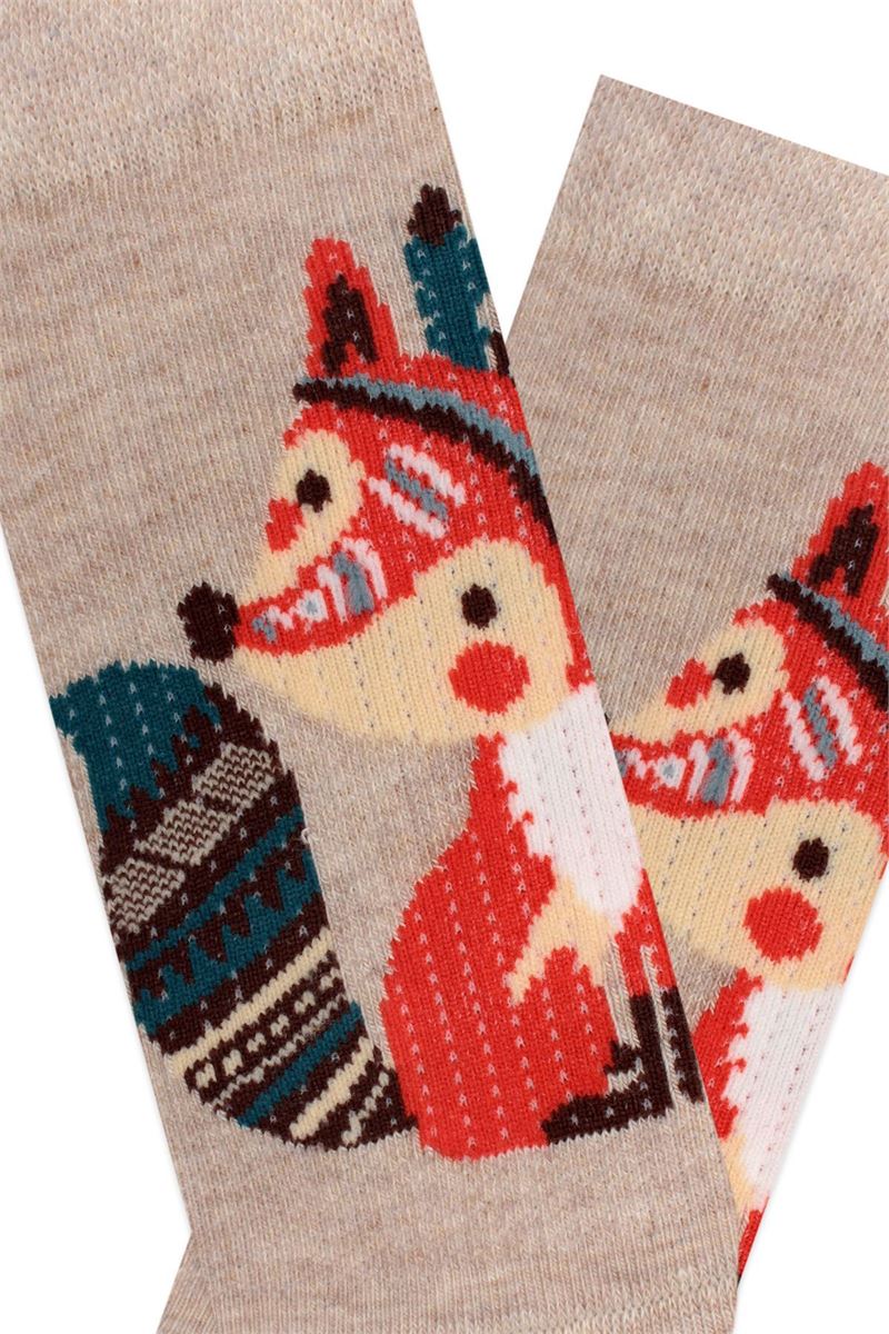 LION, FOX, BEAR PATTERNED BOYS BOOTIES SOCKS ASORTY