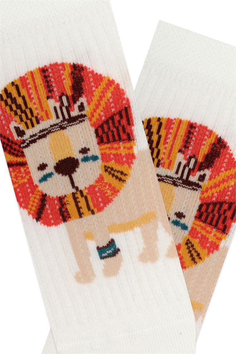 BROSS LION, FOX, BEAR PATTERNED BOYS BOOTIES SOCKS ASORTY
