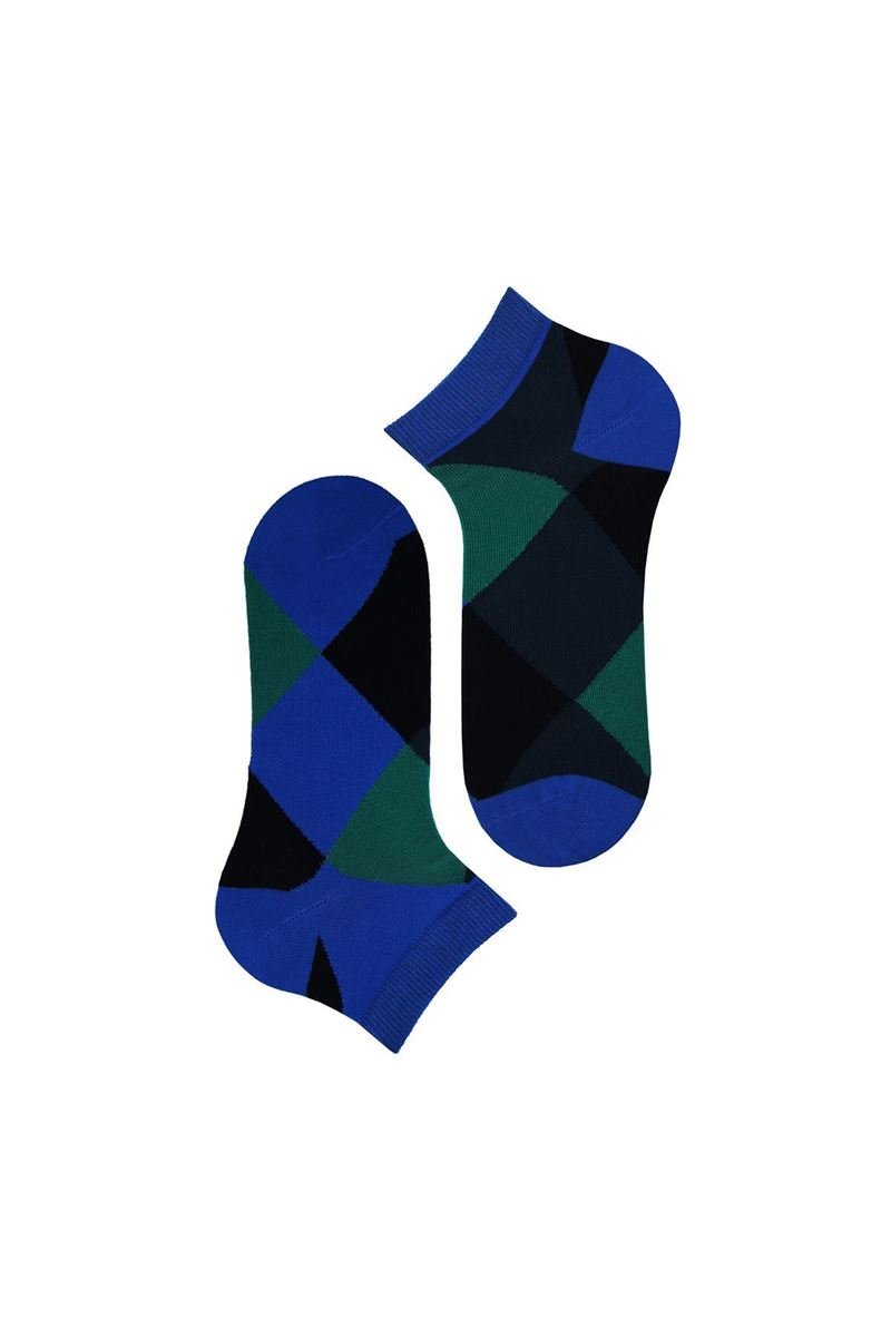 DIAMOND-SHAPED PATTERNED MEN BOOTIES SOCKS