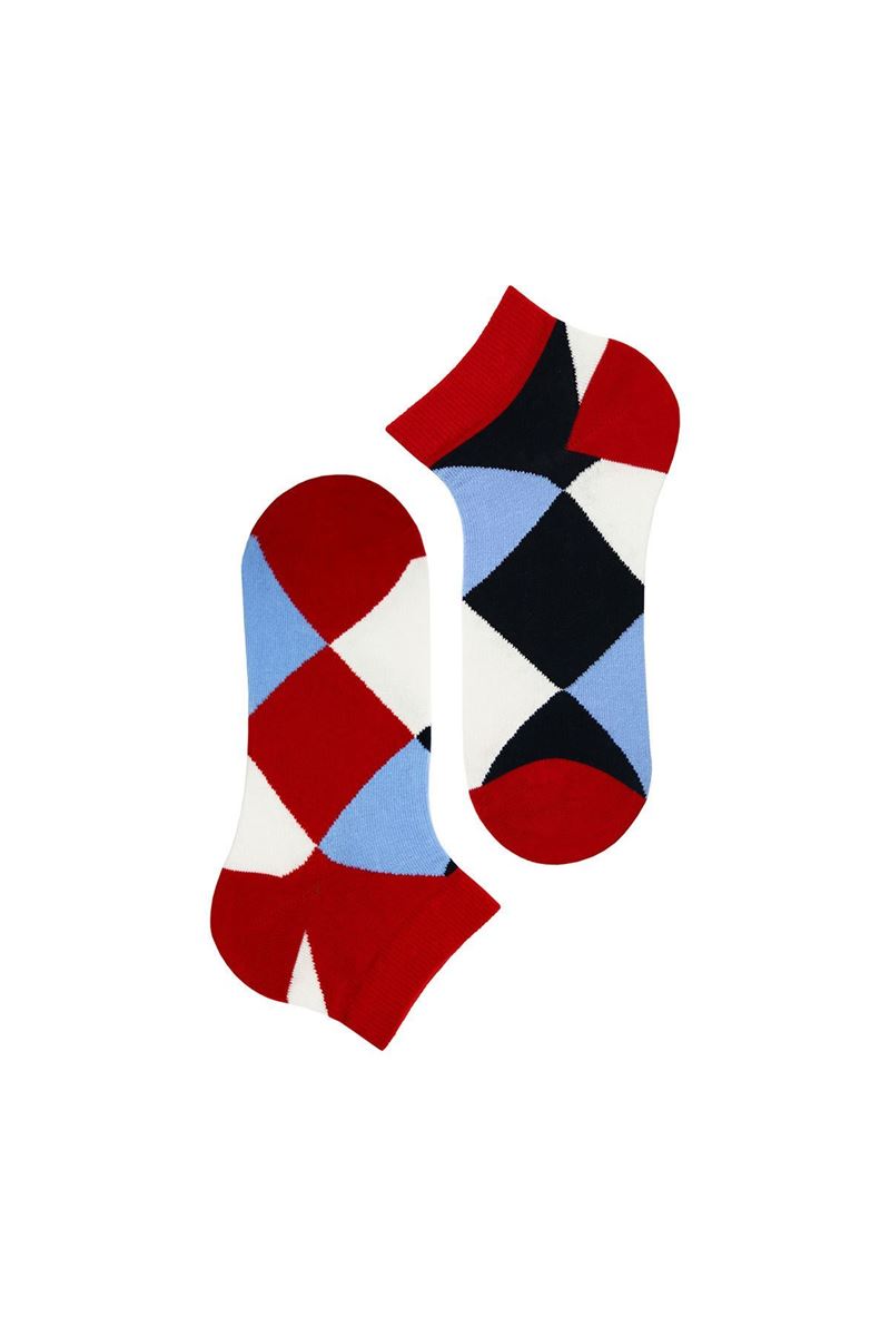 DIAMOND-SHAPED PATTERNED MEN BOOTIES SOCKS