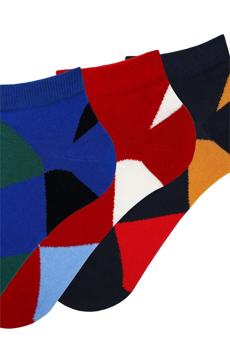 DIAMOND-SHAPED PATTERNED MEN BOOTIES SOCKS
