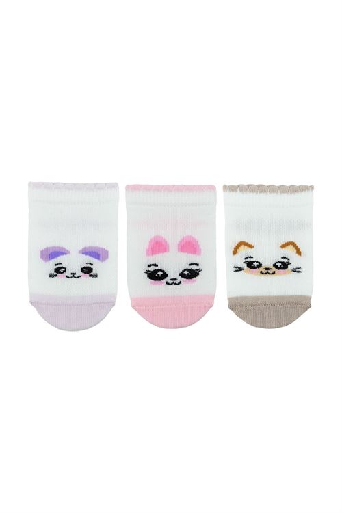 Animal Face Pattern Baby Girl Step Socks 12