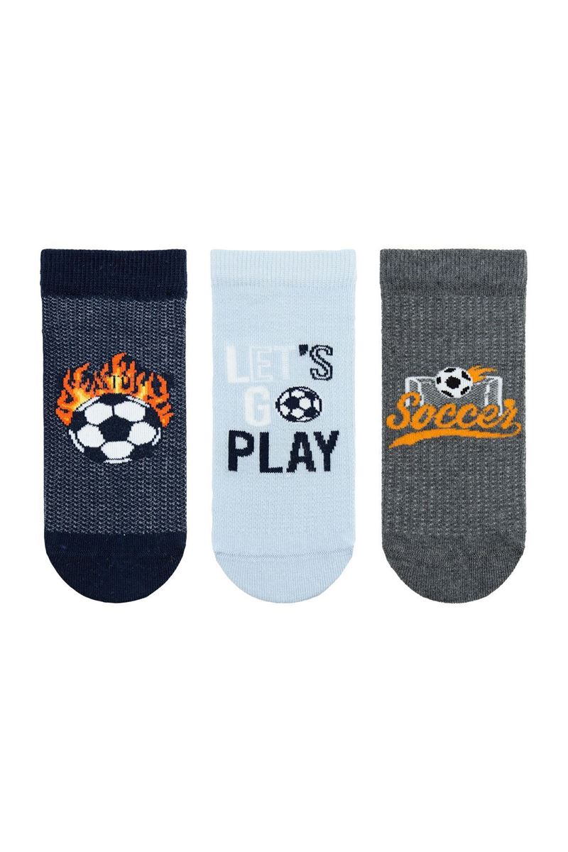 BROSS BOY ANKLE SOCKS BALL PATTERNED ASORTY