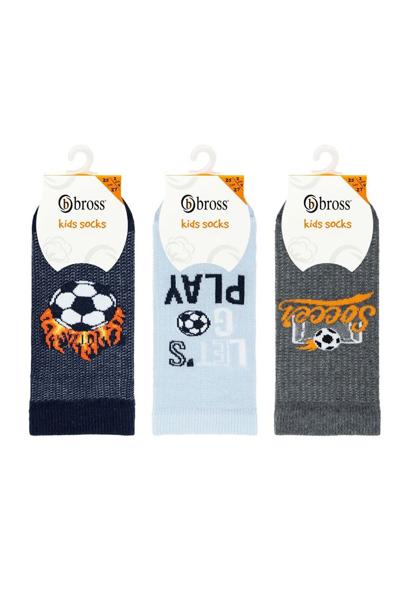 BROSS BOY ANKLE SOCKS BALL PATTERNED ASORTY