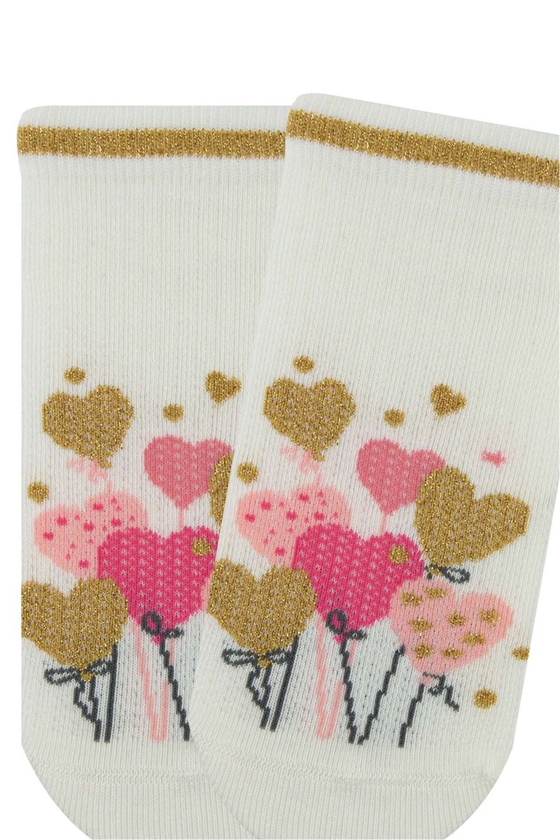 BROSS GIRL ANKLE SOCKS HEART PATTERNED ASORTY
