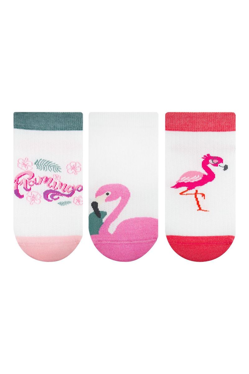 BROSS FLAMINGO PATTERN GIRL STEP SOCKS ASORTY