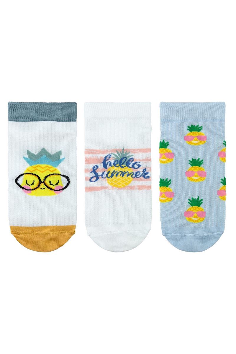 BROSS GIRL ANKLE SOCKS PINEAPPLE PATTERNED ASORTY