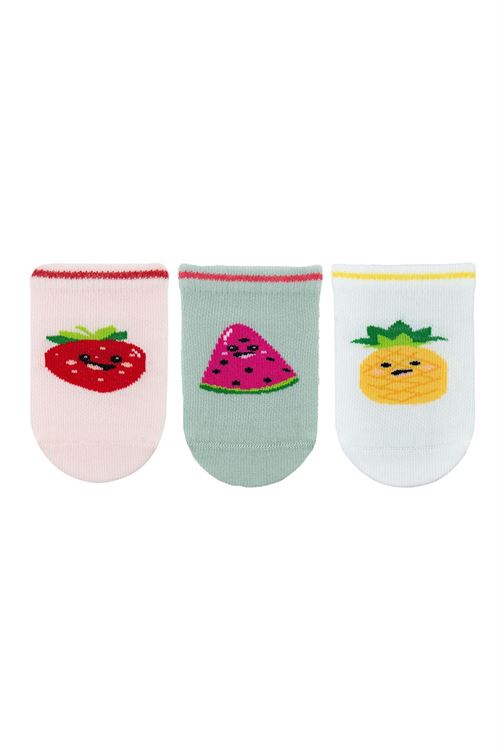 Укороченные носки для младенца на тему фрукты. 12
