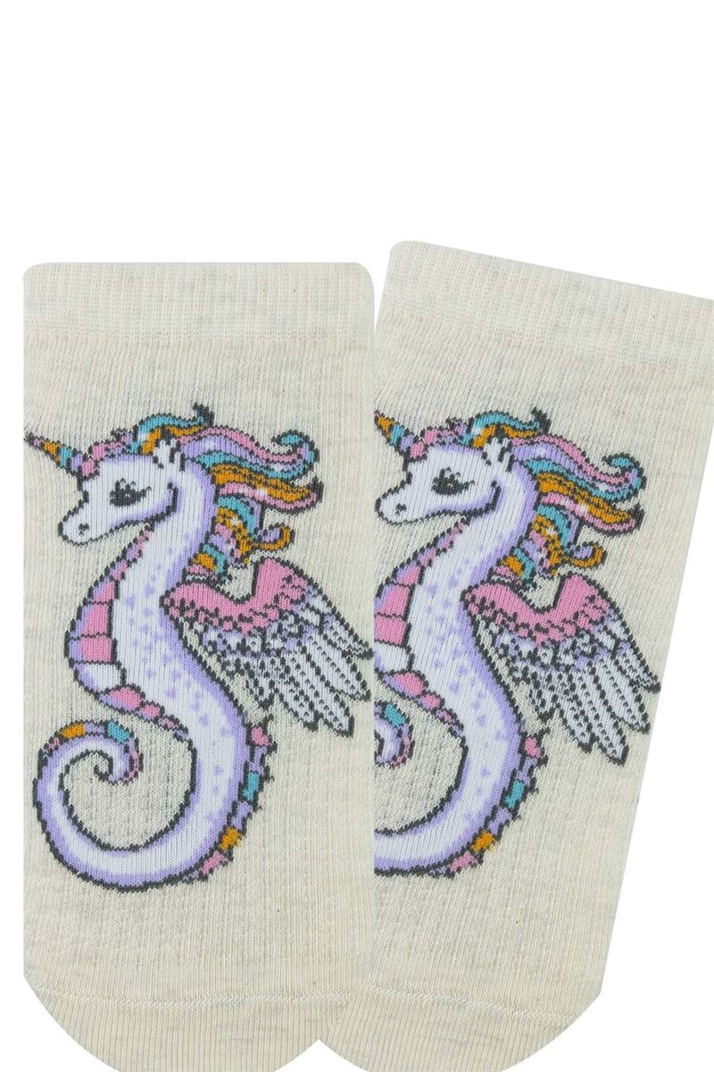 BROSS GIRL CREW SOCKS SEAHORSE PATTERNED ASORTY