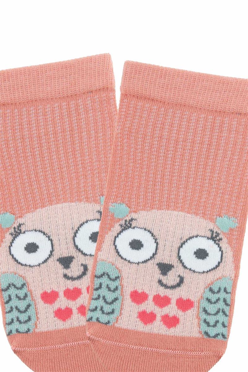 BROSS OWL PATTERN GIRL STEP SOCKS ASORTY