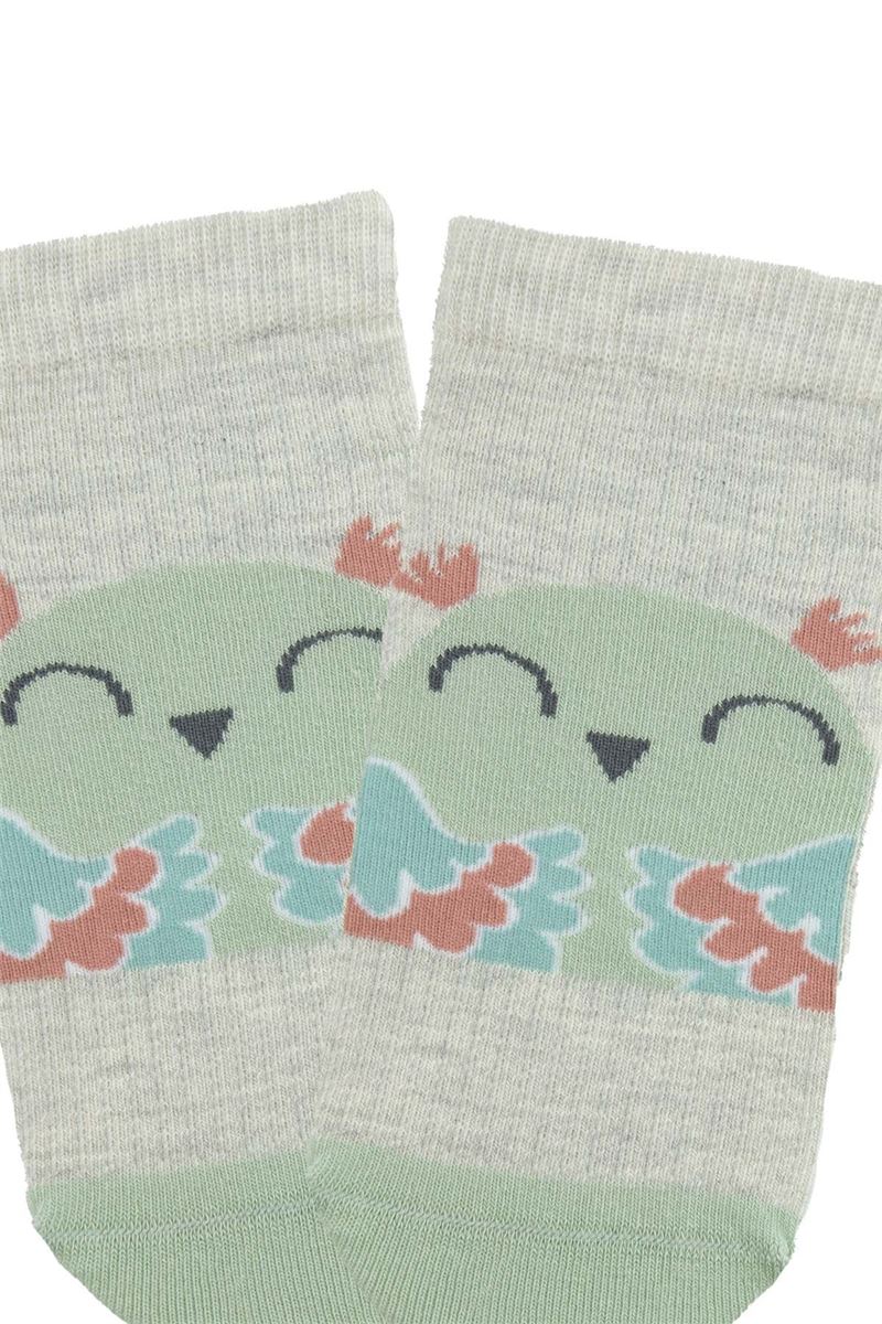 BROSS OWL PATTERN GIRL STEP SOCKS ASORTY