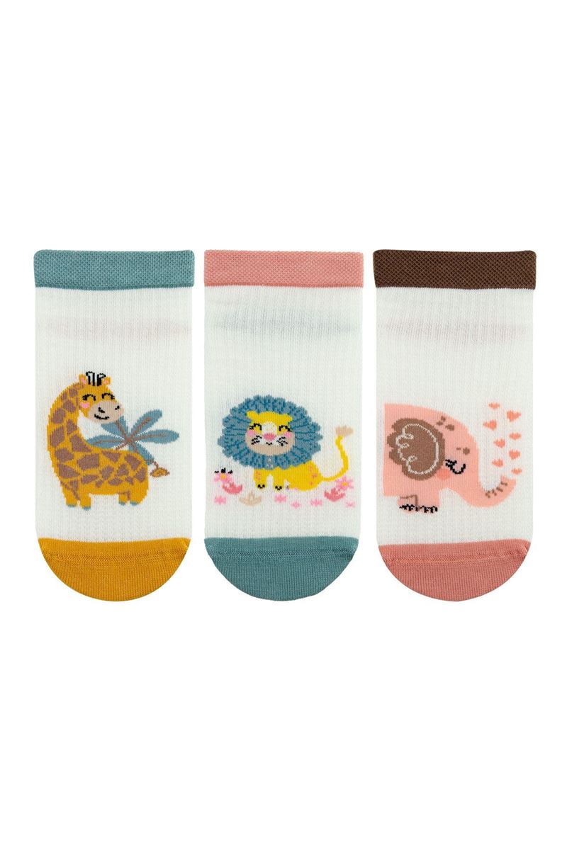 BROSS ANIMAL PATTERN GIRL STEP SOCKS ASORTY
