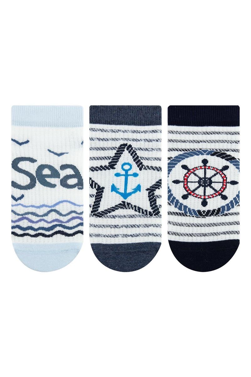BROSS BOY ANKLE SOCKS SAILOR PATTERNED ASORTY