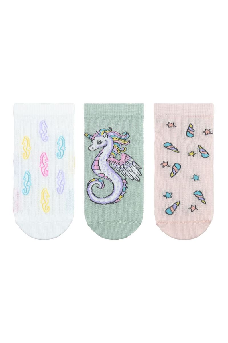 BROSS SEAHORSE PATTERN GIRL STEP SOCKS ASORTY
