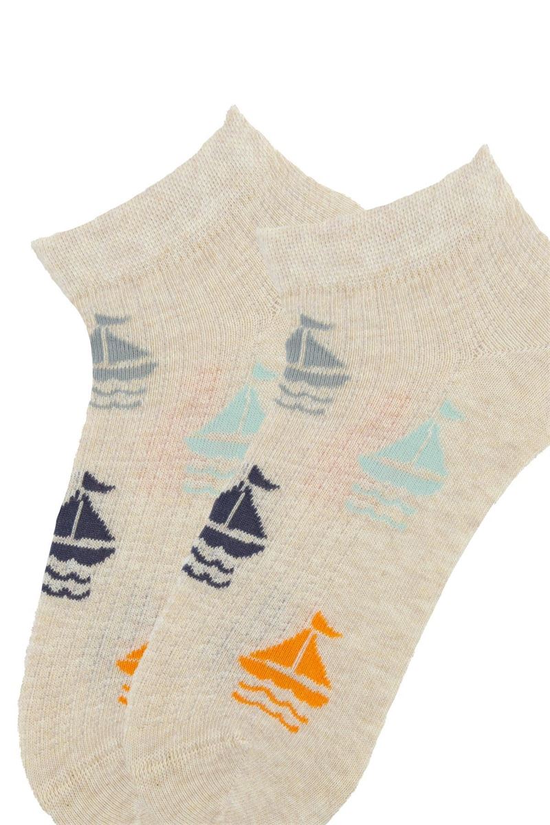 BROSS BOY ANKLE SOCKS SEA PATTERNED ASORTY