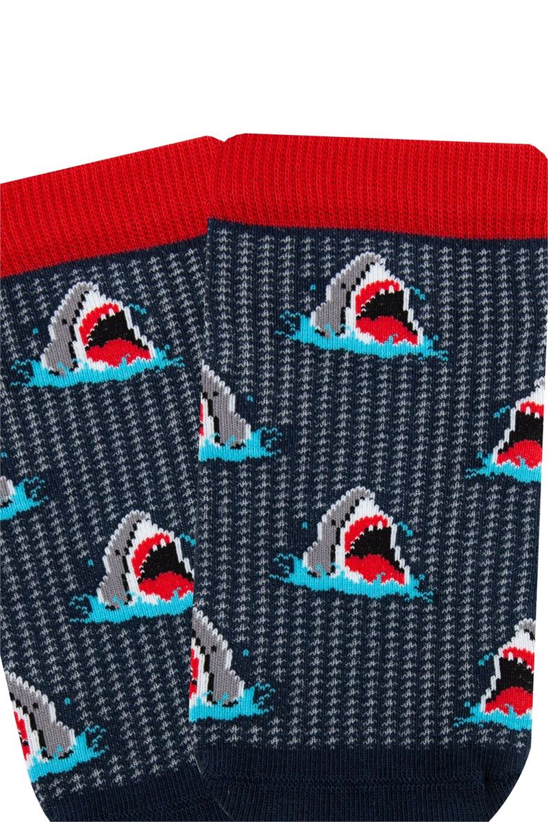BROSS BOY ANKLE SOCKS SHARK PATTERNED ASORTY