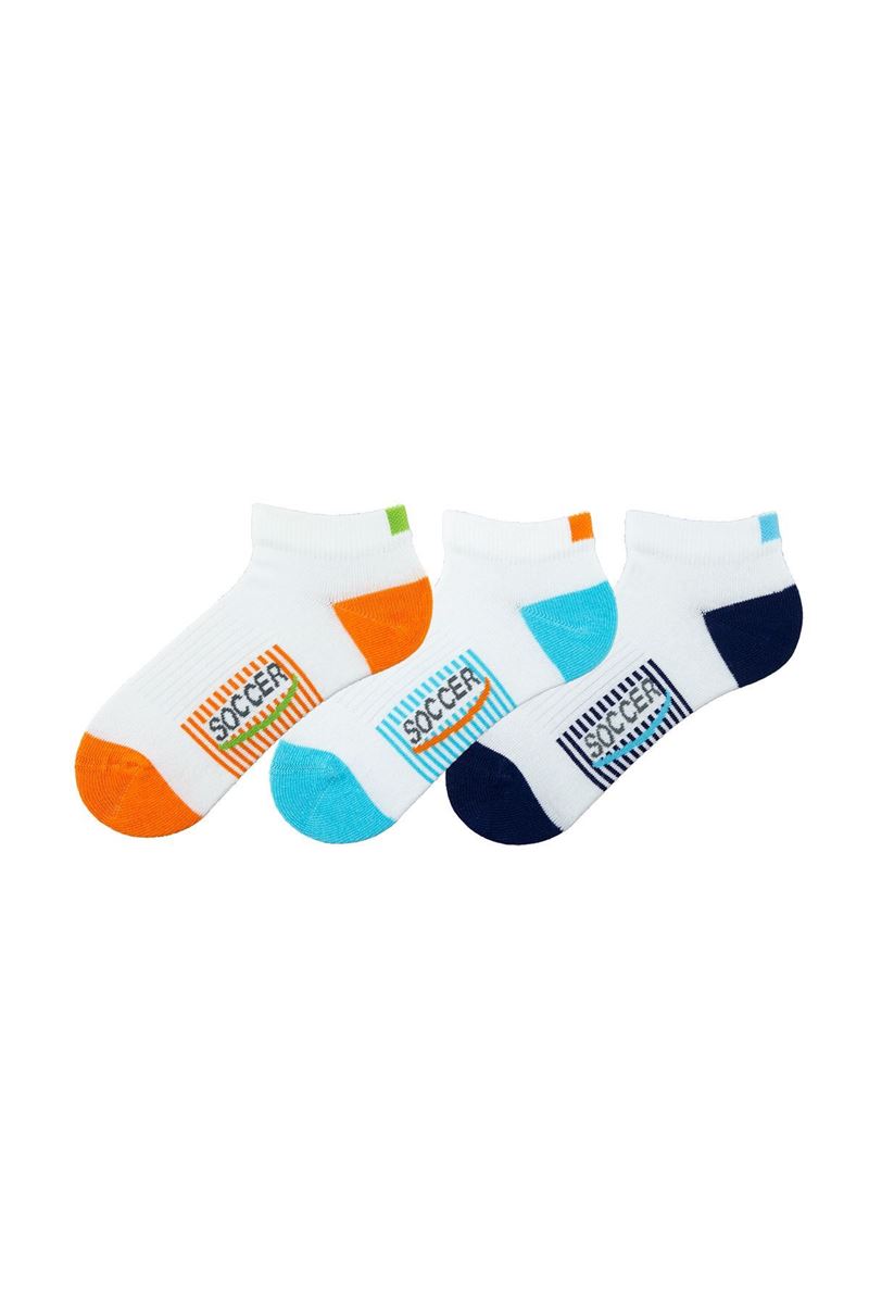 BROSS BOY ANKLE SOCKS SOCCER PATTERNED ASORTY
