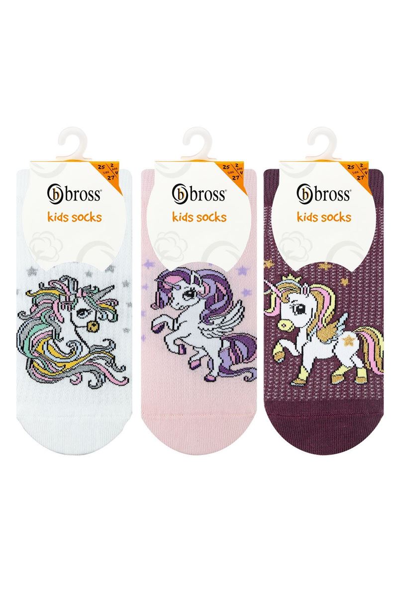 BROSS GIRL CREW SOCKS STAR PATTERNED ASORTY