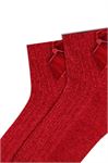 WOMEN BOW ACCESSORY VELVET ANKLE SOCKS