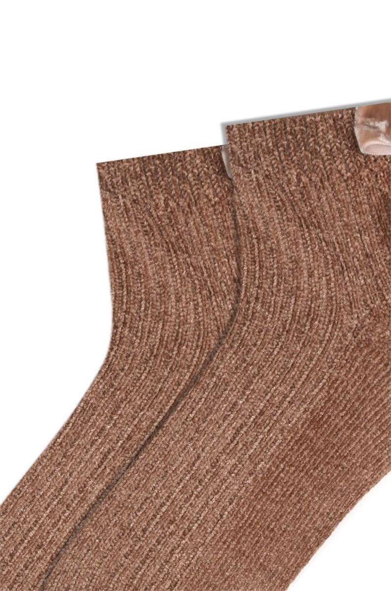 WOMEN BOW ACCESSORY VELVET ANKLE SOCKS