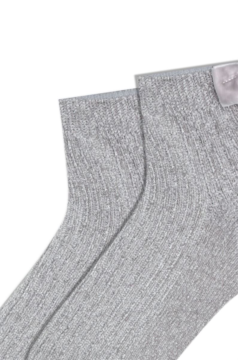 WOMEN BOW ACCESSORY VELVET ANKLE SOCKS