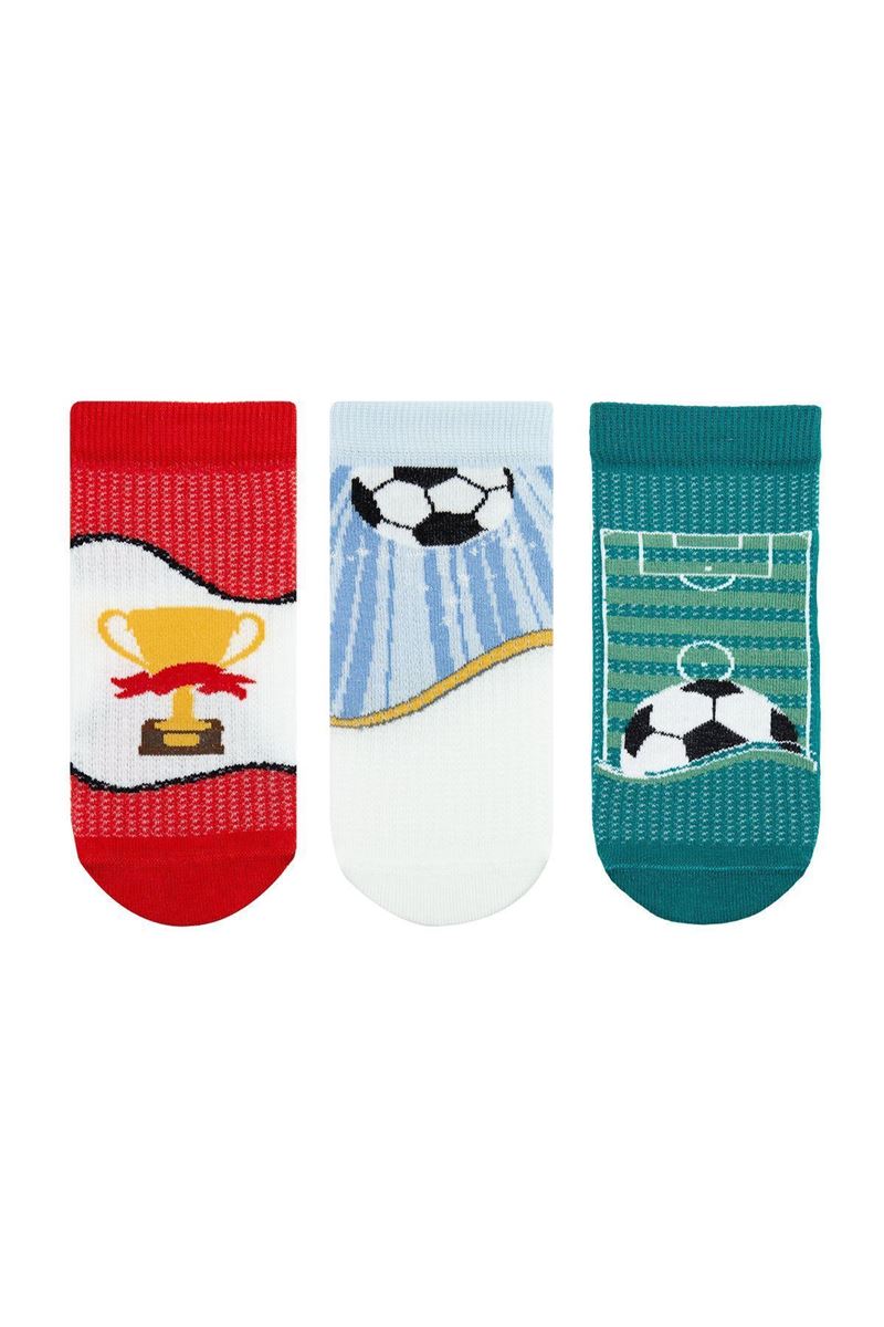 BROSS BOY ANKLE SOCKS BALL PATTERNED ASORTY