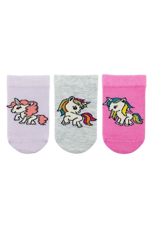 Girl Ankle Socks Unicorn Patterned 12