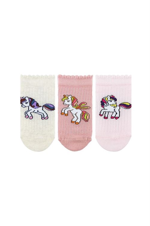 Gbaby Girl Ankle Socks Unicorn Patterned 12