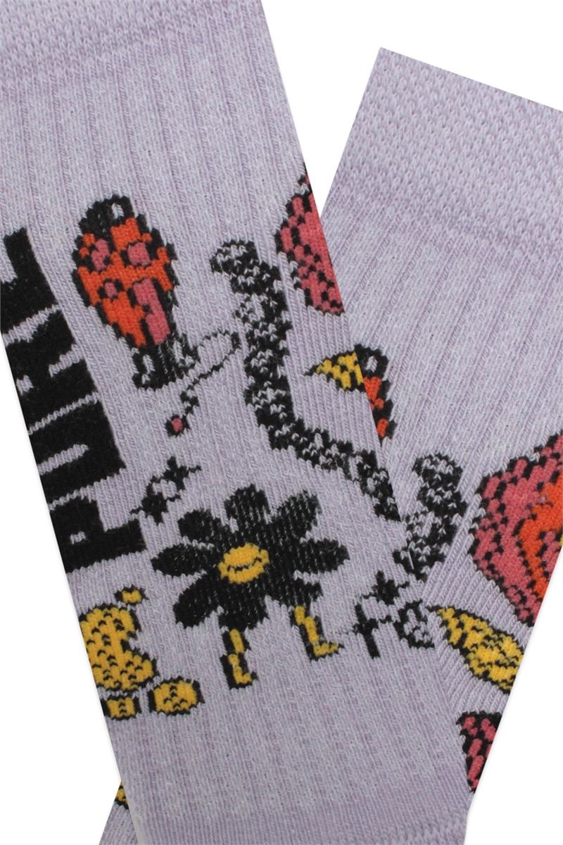 BROSS FLOWER AND SUN PATTERNED GIRLS BOOTIES SOCKS ASORTY