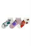 FLOWER, LEAF PATTERNED WOMENS BOOTIES SOCKS