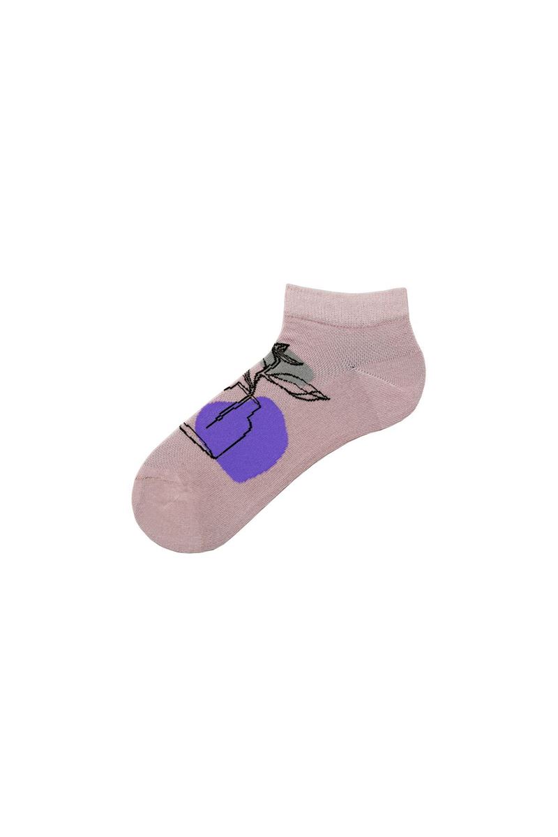 FLOWER, LEAF PATTERNED WOMENS BOOTIES SOCKS