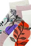 FLOWER, LEAF PATTERNED WOMENS BOOTIES SOCKS