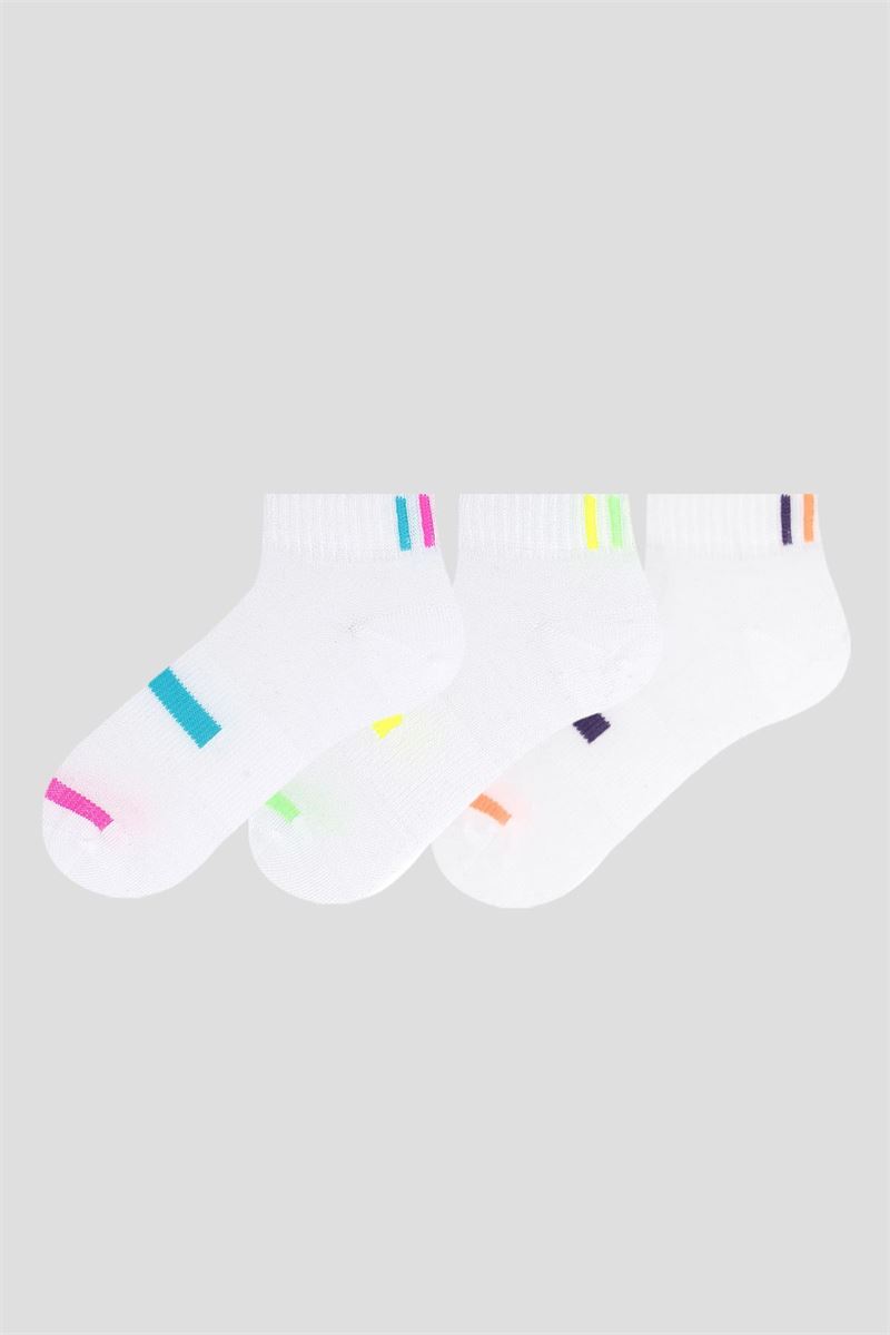 BROSS LINED PATTERNED SPORTS GIRLS BOOTIES SOCKS ASORTY