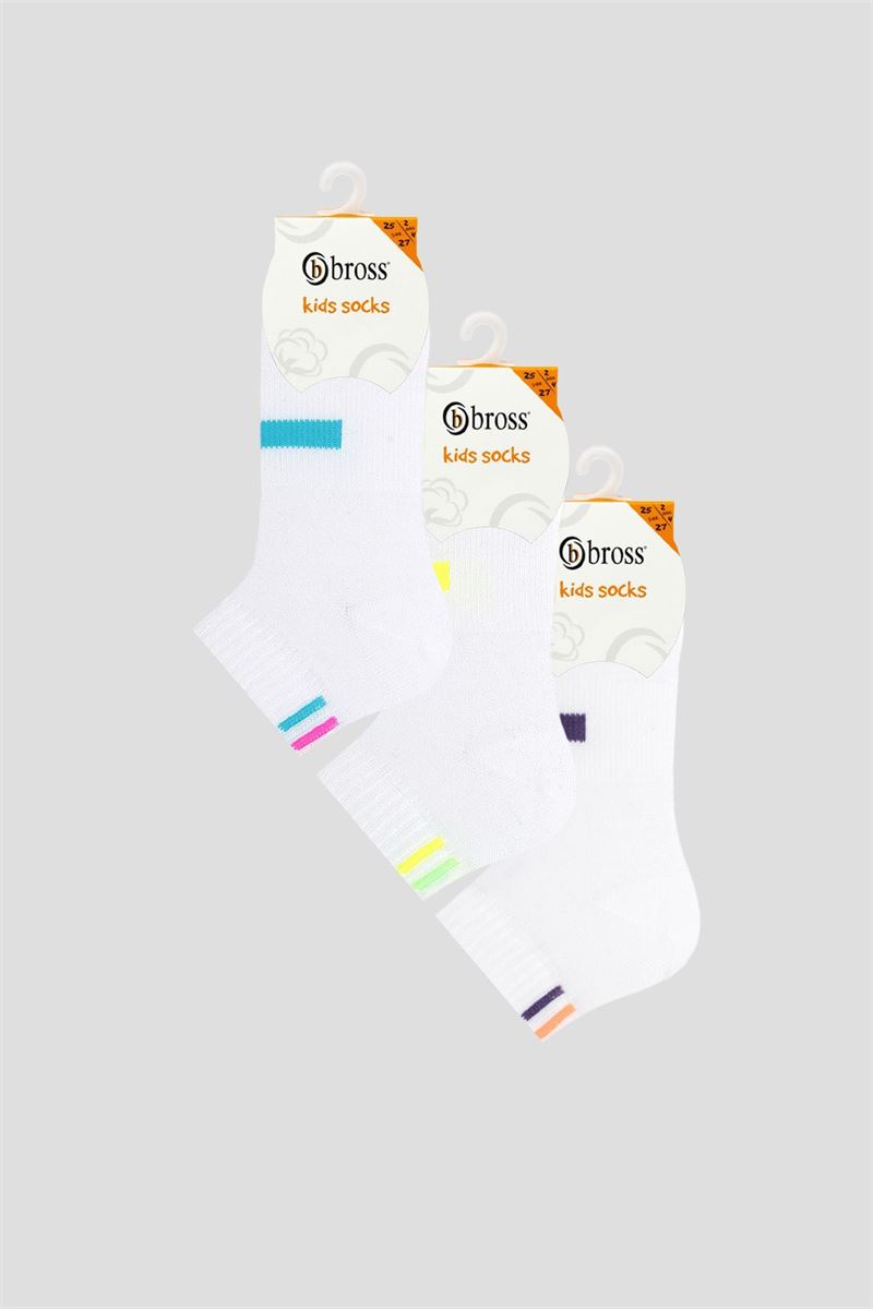 BROSS LINED PATTERNED SPORTS GIRLS BOOTIES SOCKS ASORTY