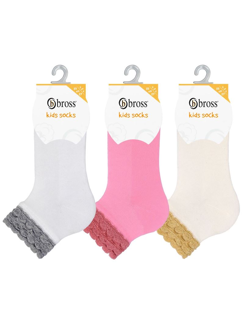 BROSS SILVERY LACE GIRLS  BOOTIES ASORTY