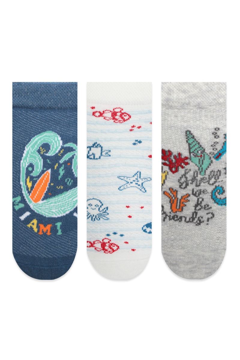 BROSS SEA THEMED BOYS BOOTIES SOCKS ASORTY