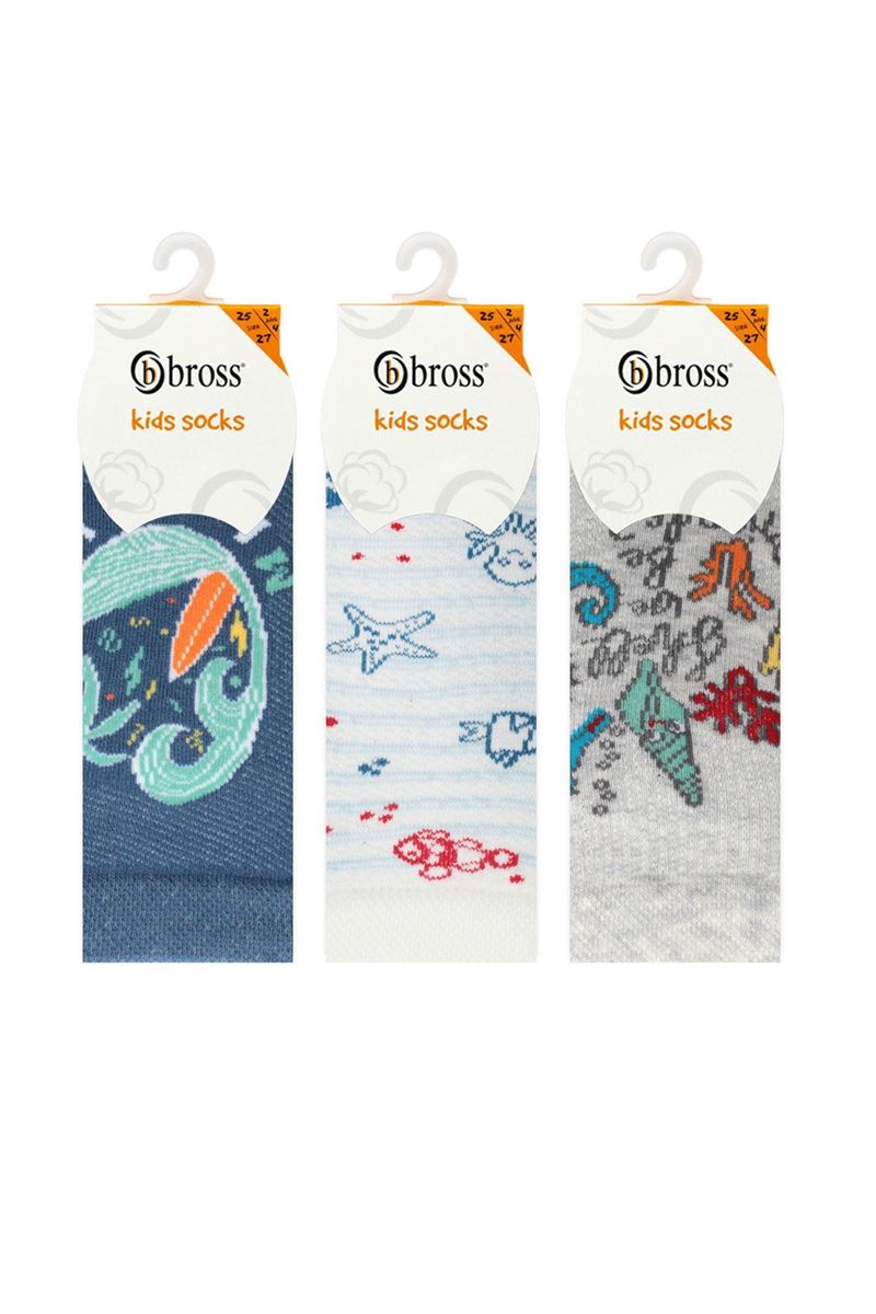 BROSS SEA THEMED BOYS BOOTIES SOCKS ASORTY