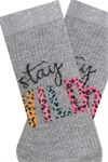 LIP, HEART, TEXT PATTERNED WOMENS BOOTIES SOCKS