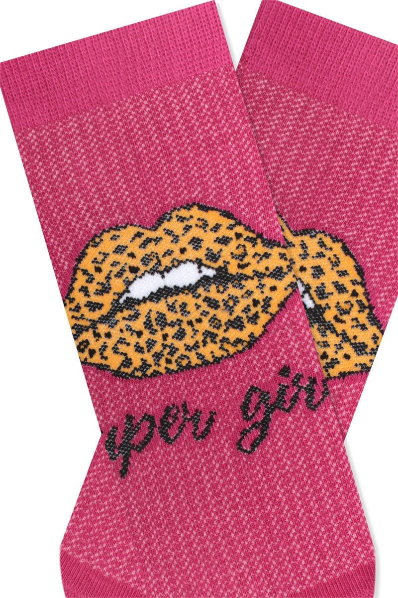 BROSS LIP, HEART, TEXT PATTERNED WOMENS BOOTIES SOCKS ASORTY