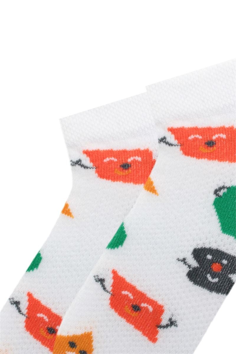 BROSS EMOJI, HOME, SHAPE PATTERNED GIRLS BOOTIES SOCKS ASORTY