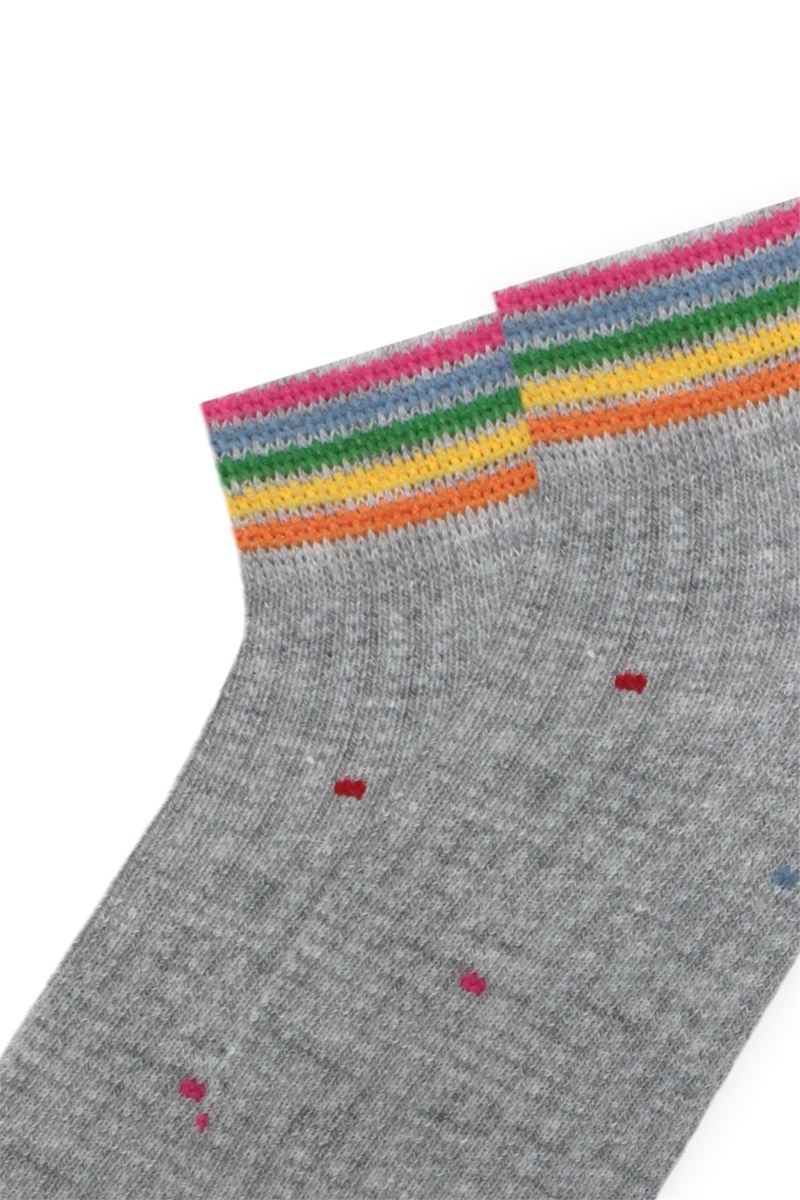 BROSS PLANET AND CIRCLE PATTERNED GIRLS BOOTIES SOCKS ASORTY