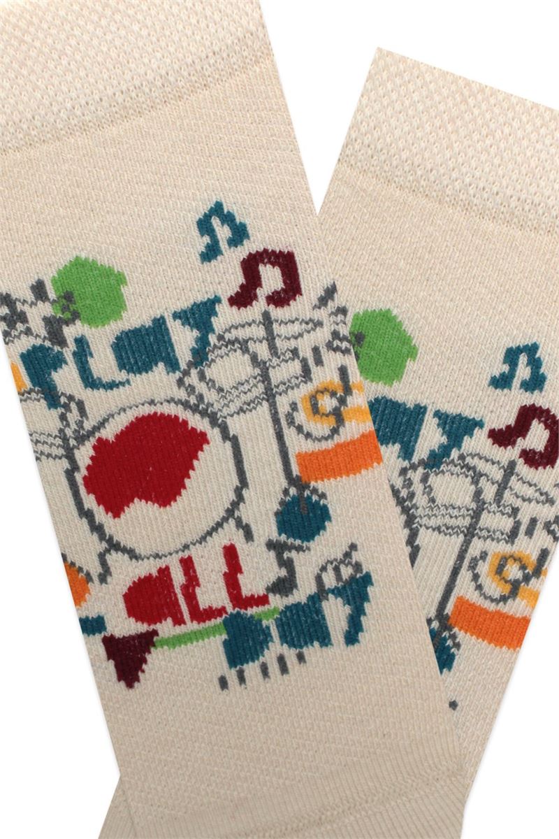 BROSS GUITAR AND CARTOON PATTERNED BOYS BOOTIES SOCKS ASORTY